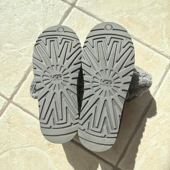 UGG Australia Mahalya Grey Tall Knit Sweater Pull On Sock Boots Size 7 NWOT - Picture 4 of 7